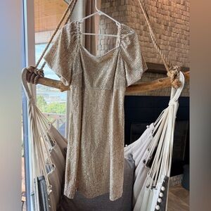 Julia Jordan Gold Sequin Mini Dress